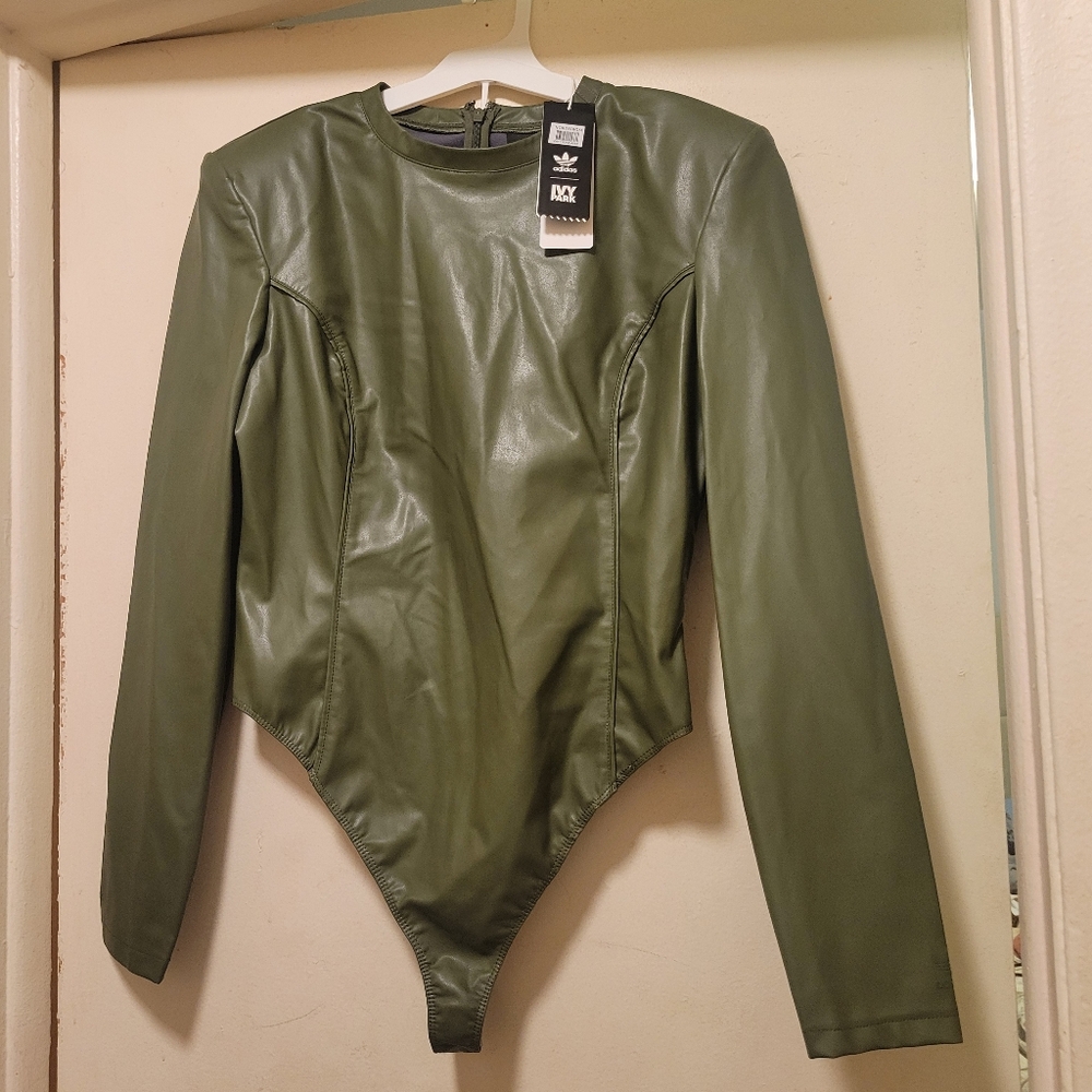 Adidas X Ivy Park Olive Green Bodysuit And Skirt Set